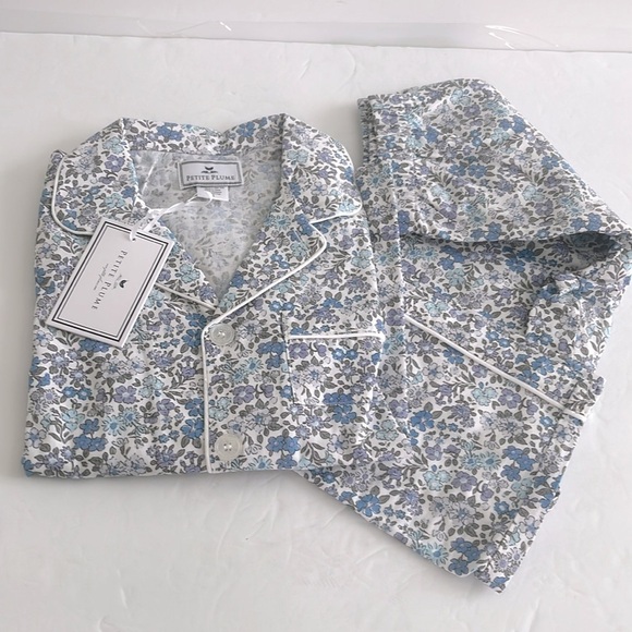PETITE PLUME Fleur D’Azur Kids Chemical Free Flame Resistant Pajama Set Size 5 - Picture 3 of 7